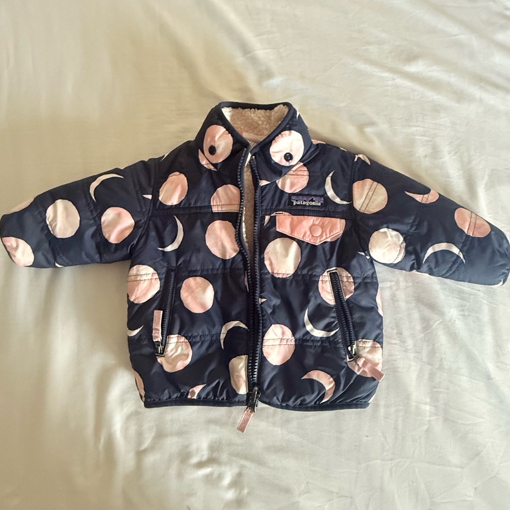 Patagonia Kids Navy and Pink Puffer Jacket
